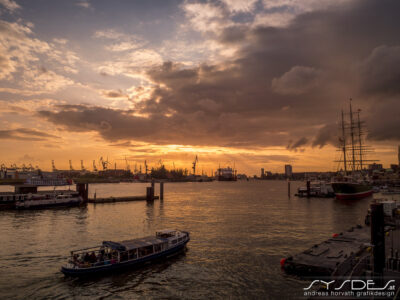 Sonnenuntergang Hamburger Hafen