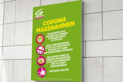Plakat Corona Massnahmen
